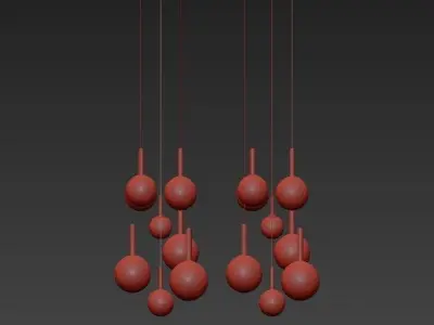 Chandelier with balls hanging from it 3D model