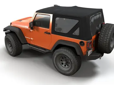 Jeep Wrangler 2012 custom offroad Low-poly 3D model