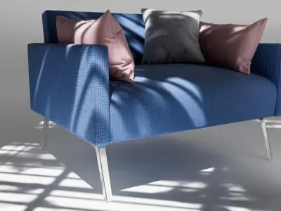 Modern Realistic Sofa for Cinema 4d Render Ready Free low-poly 3D model