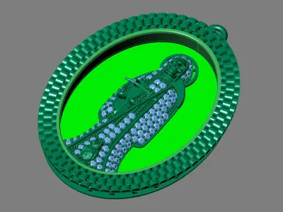  santa muerte holy death small size pendant 3D STL 3DM skull 3D print model