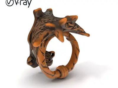 Decorative Door Knocker Model Pack with Intricate Design Low-poly 3D model