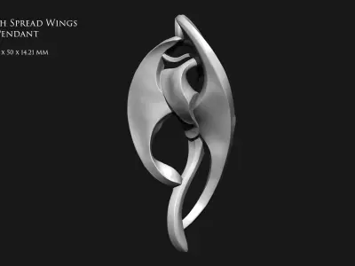 Bird with Spread Wings Pendant 3D print model