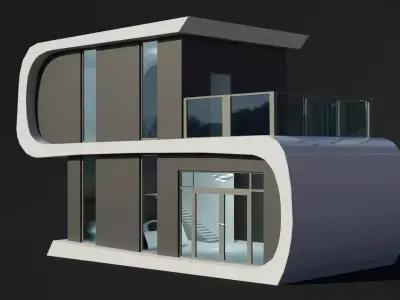 modern house with interior Free 3D model