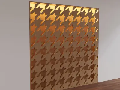 Decorative Wooden Wall Model 3 3D model
