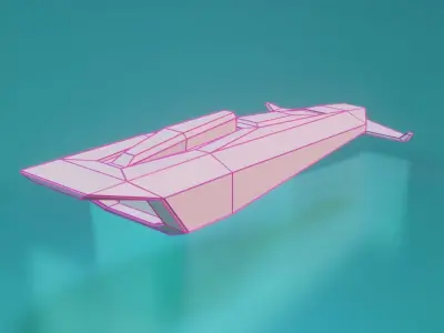 Low Poly Stylized Sci-Fi Racing Hover Car Low-poly 3D model