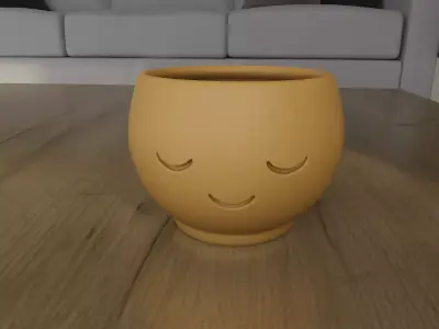 Cute Sleeping Face Planter STL for 3D Printing 3D print model