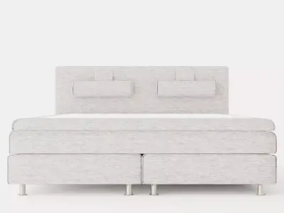 Layla Continental Bed 180x200 Light Gray Low-poly 3D model
