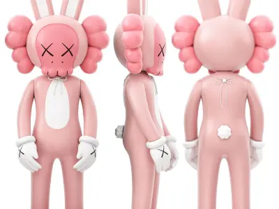brown kaws and pink accomplice 3D model