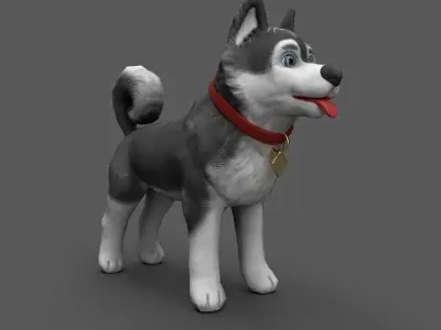 Cartoony Dog Game Ready Low-poly 3D model