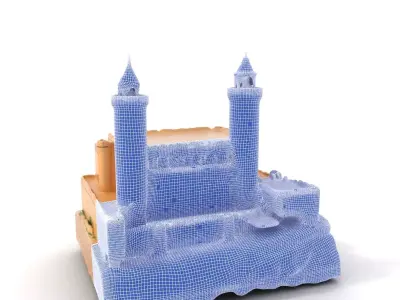 Majestic Castle Fortress model pack Low-poly 3D model