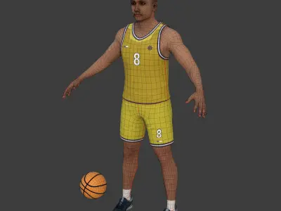 Basketball Player -- 3 Skin Textures Low-poly 3D model