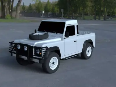 Land Rover Defender 90 Pick Up HDRI 3D model