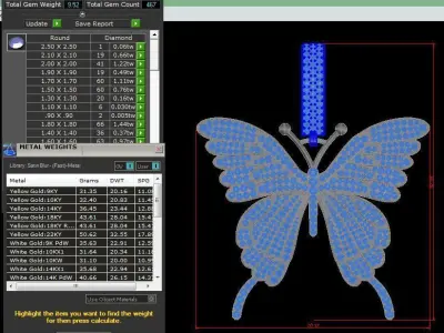 Butterfly Icedout Pendant 3d print model  3D print model