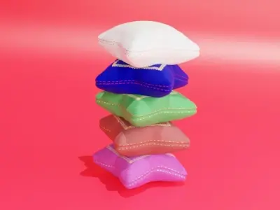 PILLOW SET Low-poly 3D model