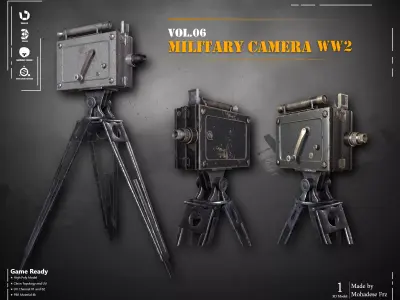 Military Camera WW2 VOL06 Game Ready 3D model