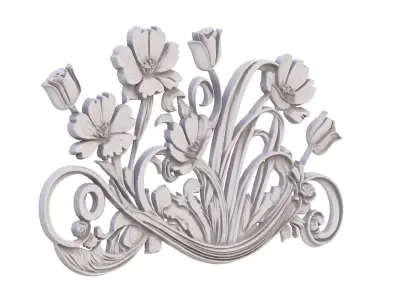 decor set wall panel wall relief mural CNC 41 3D model