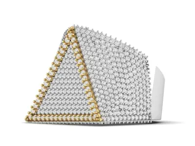 Triangular Pyramid Shape Champions Diamond Ring 02 3D print model