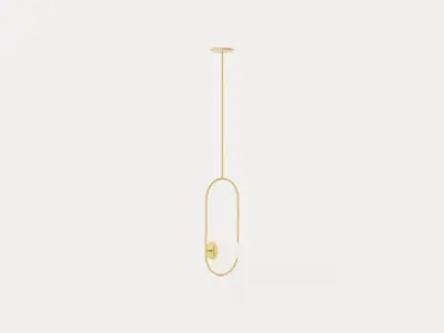 Everley Pendant Lamp - Vintage Brass Low-poly 3D model