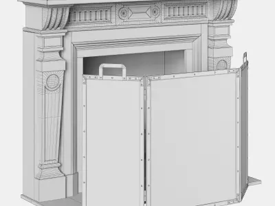 Classic Stone Fireplace 3D model