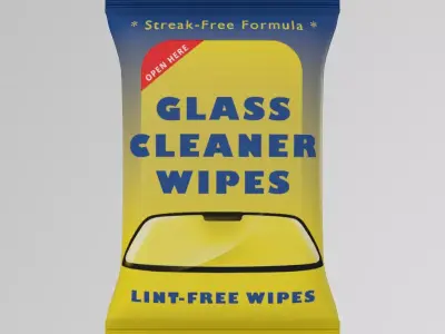 Glass Cleaner Wipes Low-poly 3D model