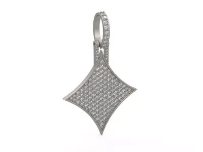 Model 1129 Playing Cards Diamonds Iced Out Pendant Large 40mm 3D print model