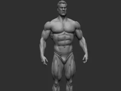 Bodybuilder statue 3D print model