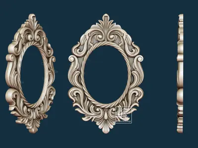 Baroque Style Frame - 3D STL File For CNC  3D model