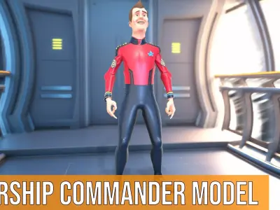 Starship Commander model pack Low-poly 3D model