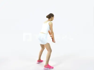 Aspiration 15B Digging Sports Woman Low-poly 3D model