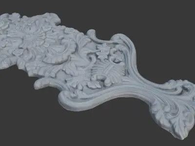  Floral Wall Ornament Scan Low-poly 3D model