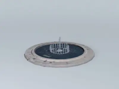 Font circular metal plate Free 3D model