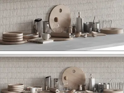 067 Kitchen Decor Set Accessories 02 3D model
