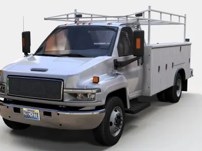 Industrial service truck Low-poly 3D model