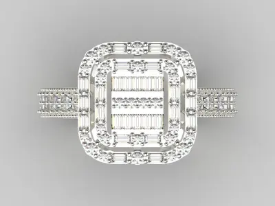 Luxury white gold wedding ring with diamond model jr00112 3D print model