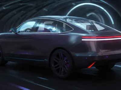 EV SUV black 3D model