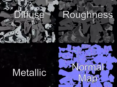 Futuristic Robot Model Pack with Detailed Armor Low-poly 3D model