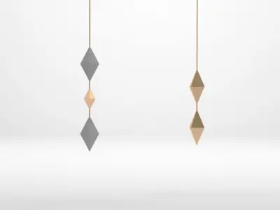 Decoration three pendants hanging from wall 3D model