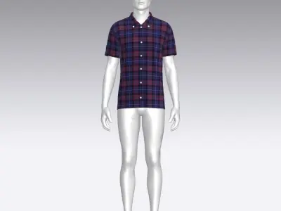 Shirt mannequin wearing plaid Low-poly 3D model