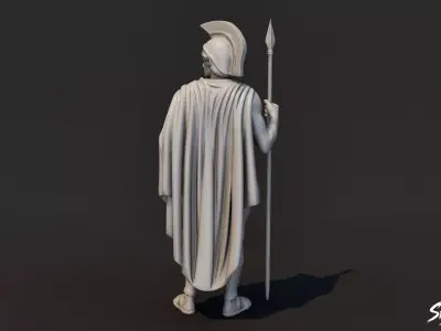 Ares Statue  Low-poly 3D model