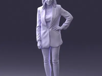 000387 Female Character Business Casual Standing Pose 3dp 3D print model