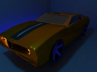 LOWPOLY 3D CAR orange Low-poly 3D model