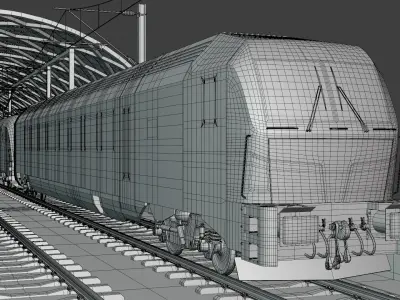Elevated station with Siemens Vectrain 3D model