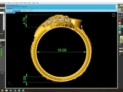 Luxury Asian Dragon Ruby Diamond Mens Ring 3861 3D print model