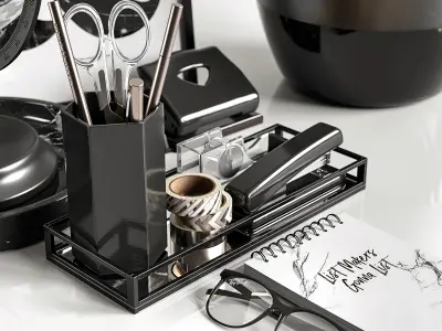 Decorative set in black colors 3D model