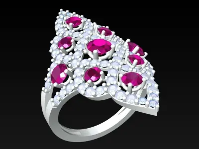 Diamond Ring - Womens Rings - N6509 3D print model