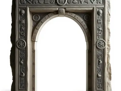 Ancient Stone Archway with Intricate Carvings Model Pack Low-poly 3D model