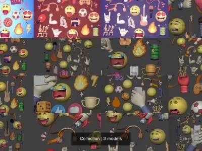 Cartoon Icons Pack - Emoji - Smiley - Smartphone - Music - Sport