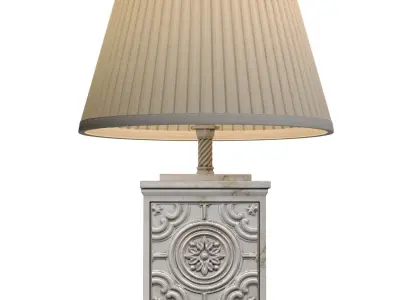 Classic Style Table Lamp White Marble Arabic Oriental Table Lamp 3D model