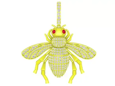 A6179 Luxury Diamond Queen Bee Pendant 3D print model