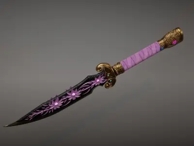 Girly Blossom Dagger Free 3D model